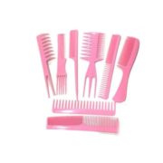 Ensemble de peignes multi tailles - 8 pièces - Rose