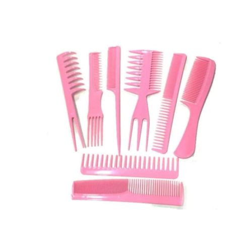 Ensemble de peignes multi tailles - 8 pièces - Rose