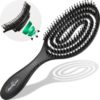 Brosse cheveux poils de sanglier - Noir