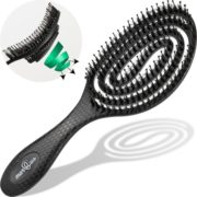 Brosse cheveux poils de sanglier - Noir