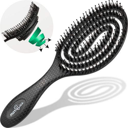 Brosse cheveux poils de sanglier - Noir