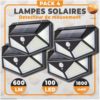 Pack de 4 Lampe Solaire Avec Détecteur De Mouvement – 3 Modes – Étanche