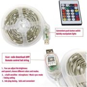 RGb ruban LED 10m,USB, Bluetooth Control + Télécommande - Suivie musicale