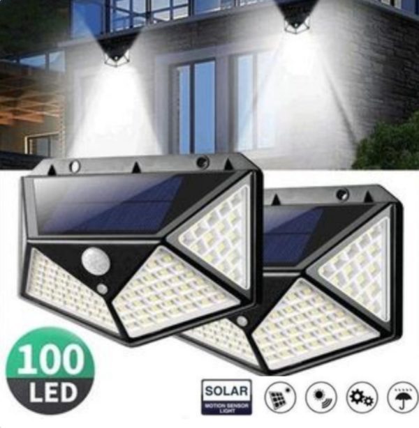 Pack de 2 Lampe Solaire Avec Détecteur De Mouvement – 3 Modes – Étanche