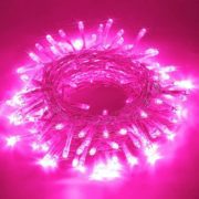 Guirlande De Fête Lumineuse Décorative – Étanche – 8 Modes – 100 LED – Double Fiche – Rose