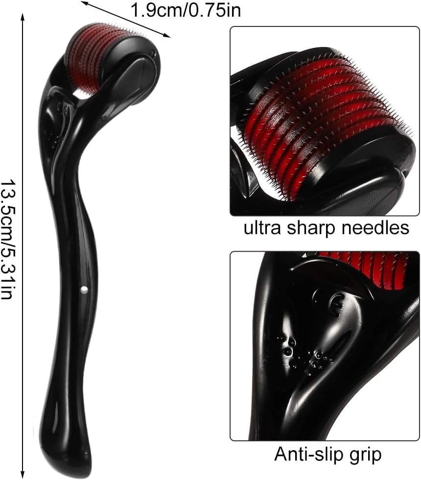 Derma Roller 540 aiguilles en alliage de titane pour la peau,Cheuveux et Barbe 1 mm