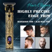 Tondeuse professionnelle pour homme, coupe de cheveux et barbe, écran LED pour la maison, les voyages