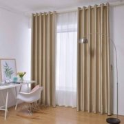 RIDEAUX SATIN EFFET BLACK OUT BEIGE