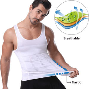 Débardeur de Compression pour hommes, gilet amincissant modelant le corps- Moyenne - Blanc