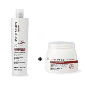 Pack Ice Cream Kératine Sans Sulfate: Shampoing 300ml et Masque 500ml