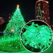 Guirlande De Fête Lumineuse Décorative – Étanche – 8 Modes – 100 LED – Double Fiche – Vert