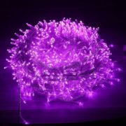 Guirlande De Fête Lumineuse Décorative – Étanche – 8 Modes – 100 LED – Double Fiche – Violet