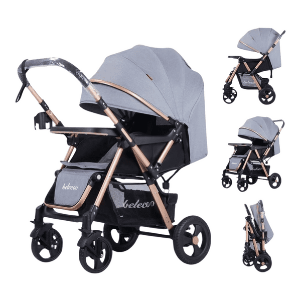 Poussette bébé Belecoo 511 GRIS
