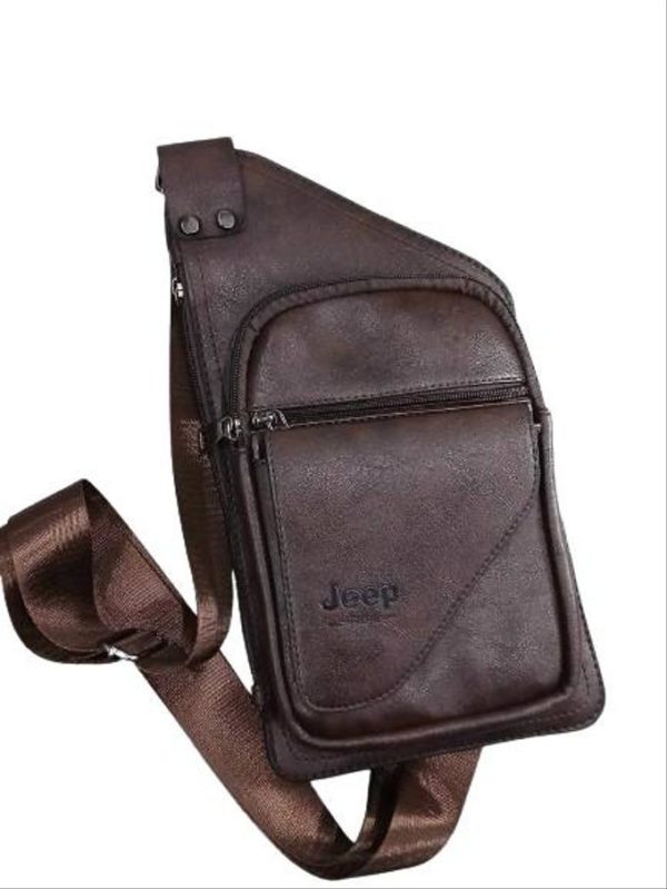 Saccoche homme en Cuir avec bandoulière - Marron