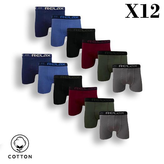 Lot De 12 Boxers Relax en Coton