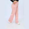 Pantalon Femme Large en Molleton Gratté – Rose poudré