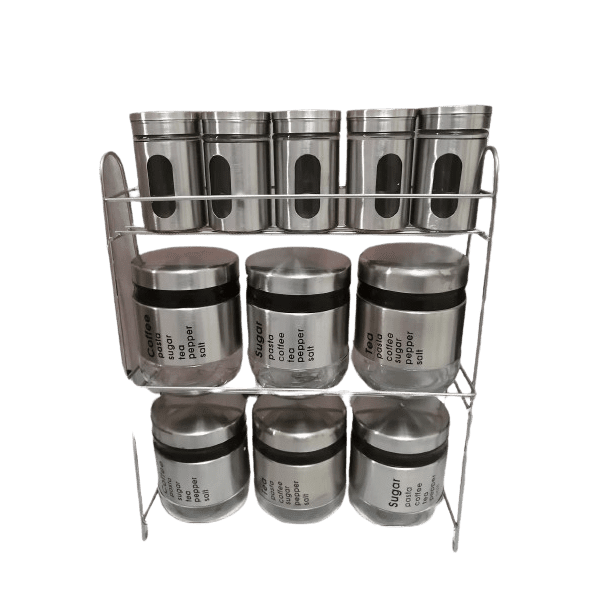 5 pots à épices en verre de 80ml et 6 pots de stockage