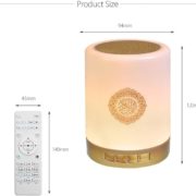 Haut-parleur Bluetooth portable pour coran - Télécommande sans fil - Lampe de chevet