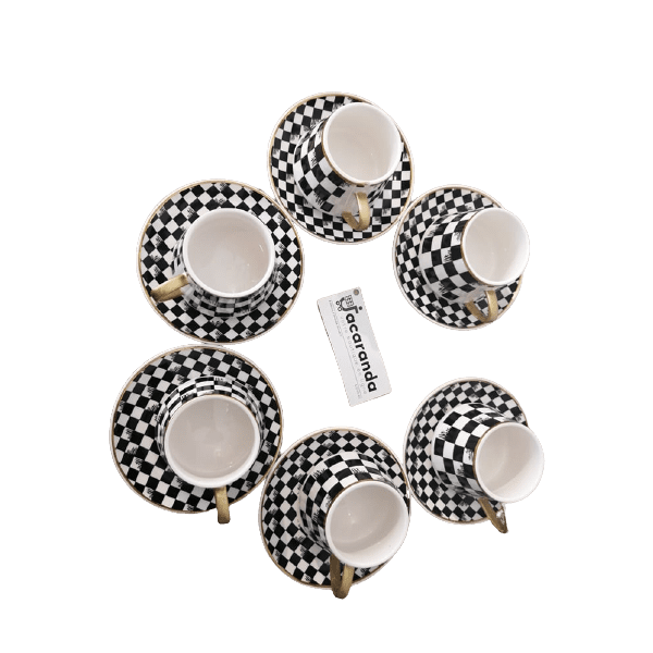 6 Tasses Et Sous Tasses Café au Lait En Céramique