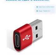 Adaptateur USB 3.0 USB mâle vers Type-C femelle - Rouge