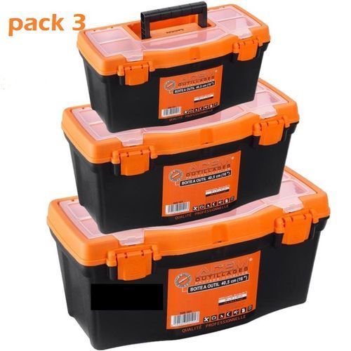 Acem Pack 3 Boites à outils - Caisse de bricolage Plastique
