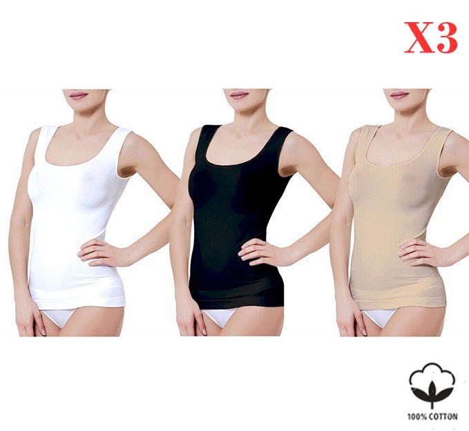 Lot 3 Débardeurs en COTON Pour Femme