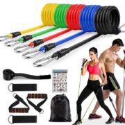Ensemble De Cordes Côtelées Portables 11 Pièces – Équipement De Fitness, Ceinture D’expansion De Poitrine De Rinçage – Ceinture D’élasticité Pour L’exercice