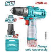 TOTAL Perceuse visseuse sans fil - Double batterie lithium - 12 V TYPE C