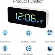 Réveil Numérique Multifonction – Avec Compte à Rebours – 3 Niveaux de Volume Réglables