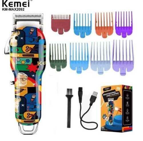 Tondeuse à Cheveux Professionnelle Rechargeable (USB) – Sans Fil – Kemei Max