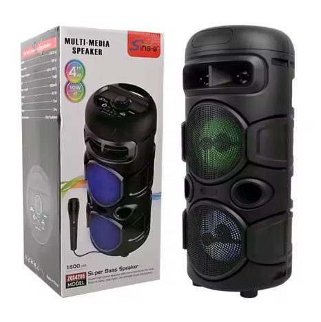 Haut Parleur Baffle Bluetooth Microphone Karaoké Lumière RGB