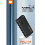 Power Bank Y118 30000mAh PD20W + QC3.0 22.5W 2USB avec Affichage LED