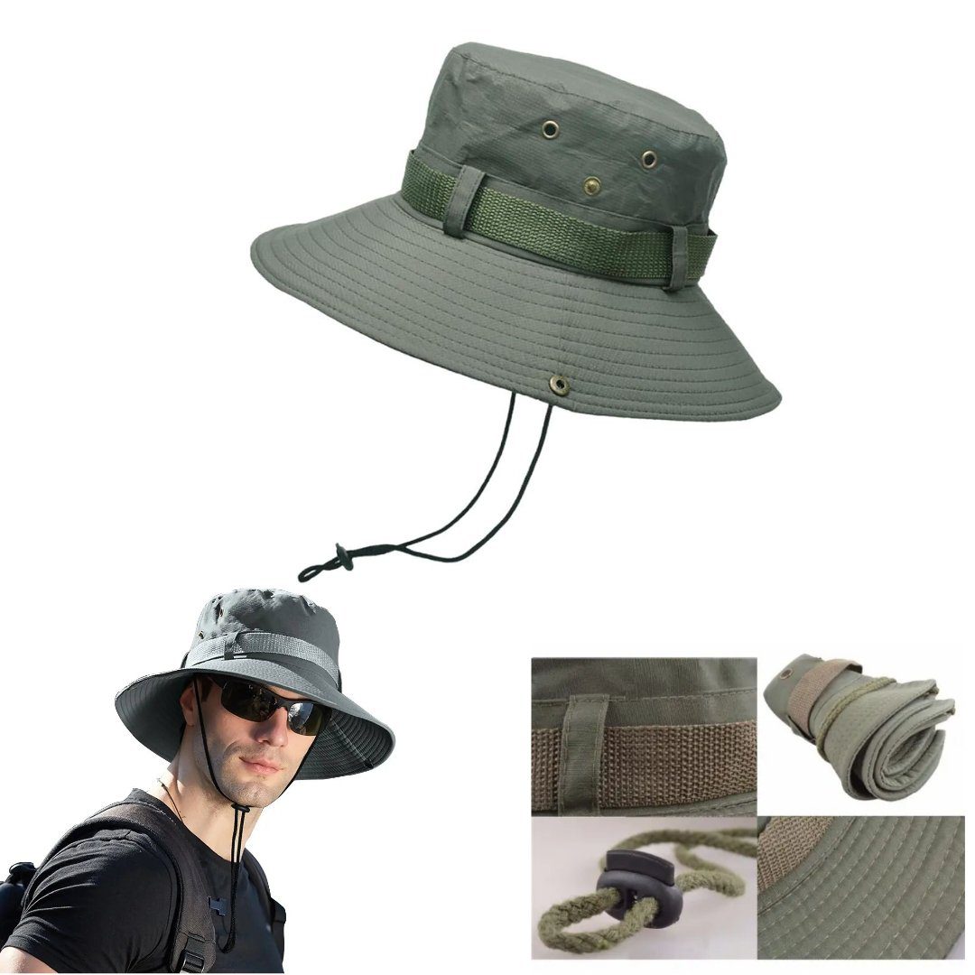 Chapeau De Seau Unisexe – Protection Solaire Extérieure – Respirant – Pliable – Rayé Décontracté – Doux - Vert