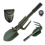 Pelle Pioche De Camping Pliante - Multifonction - Avec Bousole Et Étui - Vert