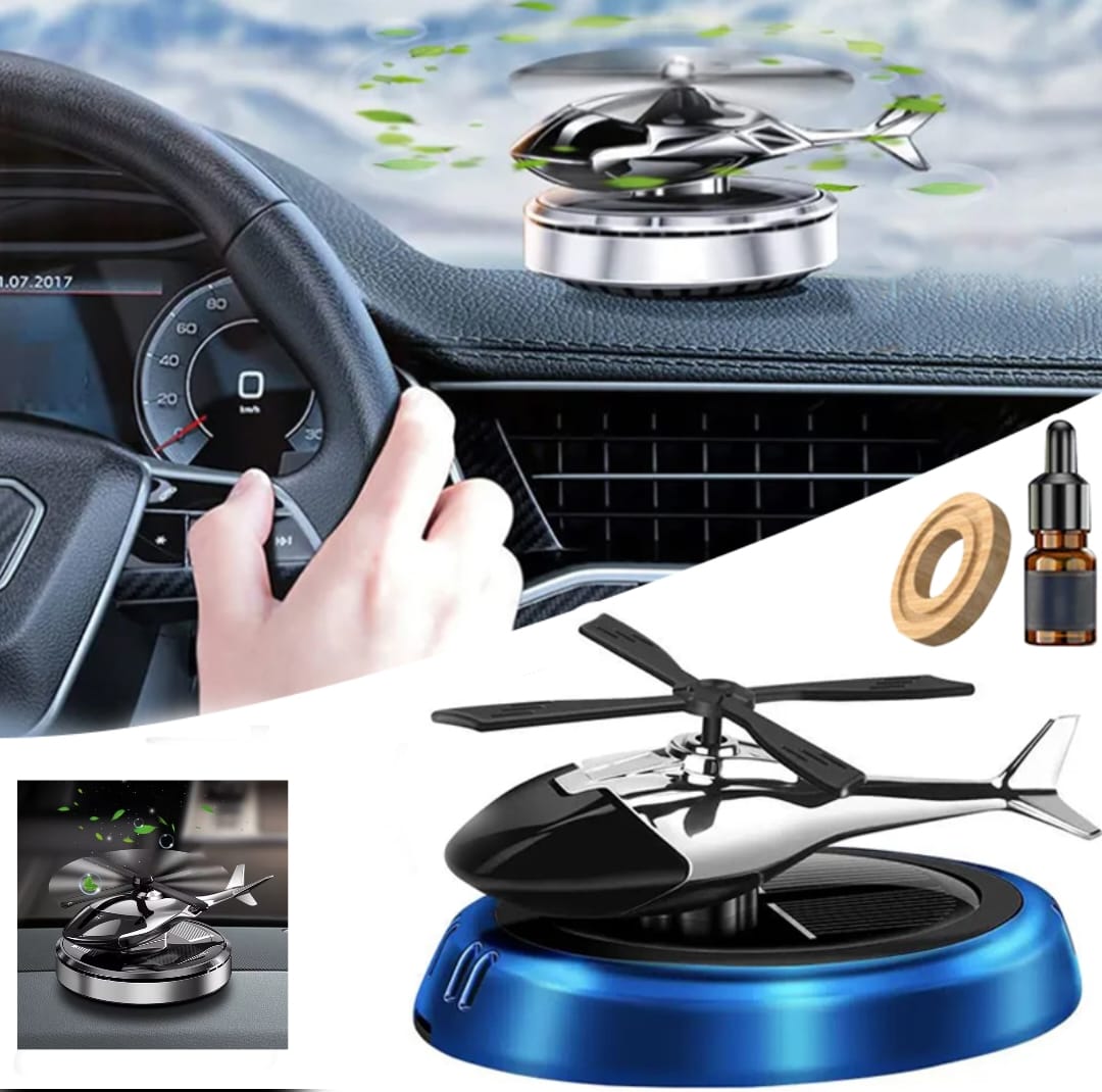 Désodorisant Solaire Pour Voiture – Ventilateur Rotatif – Diffuseur D’huile Pour Voiture