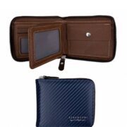 Portefeuille Court pour Homme - Pince à Billets Multi-Cartes - Grande Capacité - Simple - Bleu