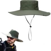 Chapeau de randonnée et de camping à large bord pour homme avec protection UV