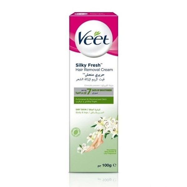 Veet Crème Dépilatoire Peaux Peaux Sèches Silk & Fresh 100 ML