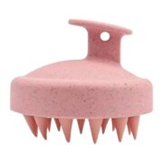 Brosse De Massage Capillaire En Silicone Rosée