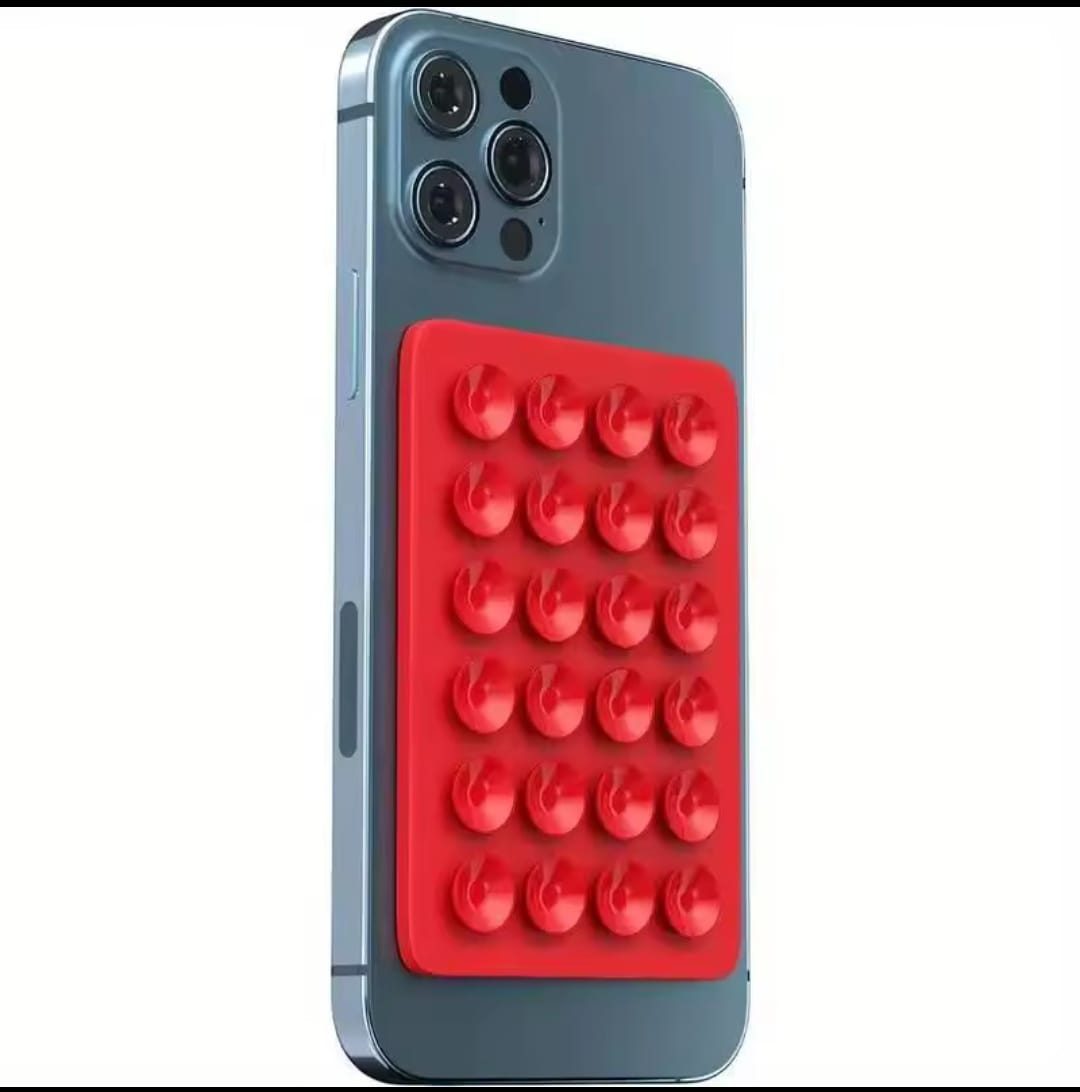 Support de Fixation en Silicone avec Ventouses pour Téléphone Rouge