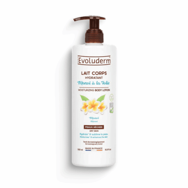 Evoluderm Lait Corps Hydratant Monoï À La Folie Peaux Sèches 500 Ml