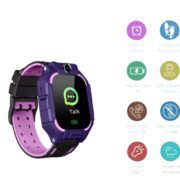 Montre Connectée Pour enfants – Bracelet Étanche avec Caméra – Appels et SOS – Réveil et Tracker - Violet
