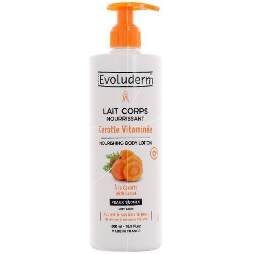 Evoluderm Lait Corps Nourrissant Carotte Vitaminée Peaux Sèches 500 Ml