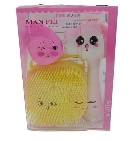 Pack Brosse Visage & Brosse Bain Silicone & Eponge Multi-Couleurs