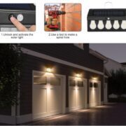 Applique Murale Solaire Futurcart - Guirlande Lumineuse 5 LED - Détecteur De Mouvement - Étanche - Batterie 1200 MAh