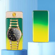 Briquet avec Montre Coupe-vent - Portable - Multifonctionnel Pour Une Uilisation Intérieure et Extérieure