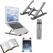 Support Pliable Pour Ordinateur Portable et Tablette Jusqu'à 15 Pouces - Gain De Place - 6 Niveaux De Réglage