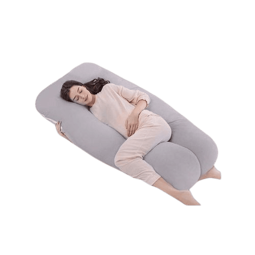 Coussin De Grossesse Complet En Forme De U Pour Femme Enceinte Gris 70x115 cm